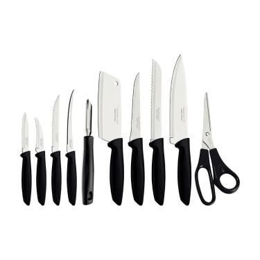 Imagem de Jogo De Facas Plenus Com Lâminas Em Aço Inox E Cabos Preto 10 Peças - Tramontina 23498065