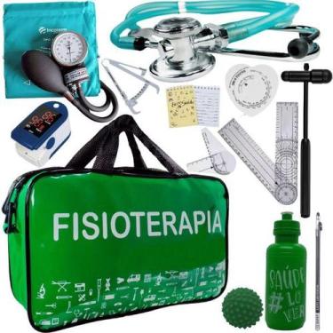 Imagem de Kit Bolsa Fisioterapia Acadêmico Goniômetro Martelo Buck Fita Antropom