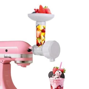 Imagem de Acessório para máquina de sorvete seguro para lava-louças, acessório de gelo raspado compatível com batedeira KitchenAid, sorvete de frutas congeladas sem lactose, sobremesa e iogurte congelado macio