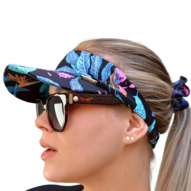 Imagem de kit Viseira de praia + Scrunchie Xuxinha Piscina Atividades Fitness Be