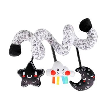 Imagem de YIJU Assento espiral para bebê, brinquedos sensoriais, coordenação, reconhecimento de cores, decoração, carrinho de bebê, jogo de atividade para, Preto E Branco