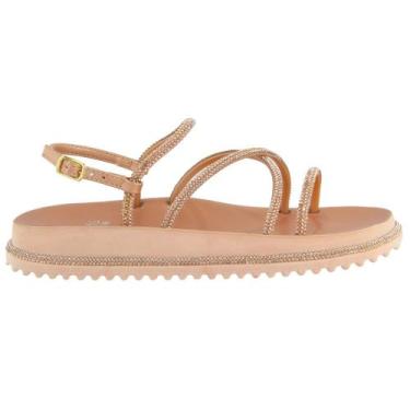 Imagem de Sandália Papete  Feminina Flatform Brilho Strass - Outlet Monteiro, Nu