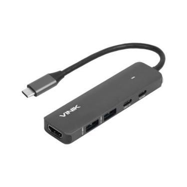 Imagem de Hub Usb Type C 5 Em 1 - 2x Usb 3.0 + Hdmi 4k + Type C Pd 100w + Type C