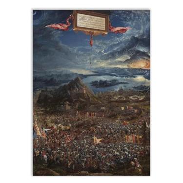 Imagem de Placa Decorativa Pintura A Batalha De Alexandre Em Isso Albrecht Altdorfer Decoração Poster Quarto Sala