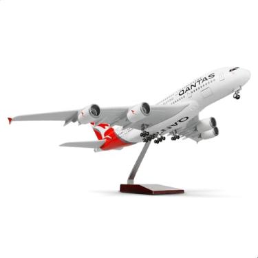 Imagem de Miniatura Avião Comercial Airbus A380 Qantas Versão Com Led - Escala 1/160