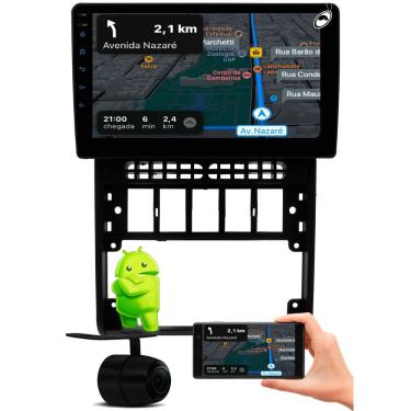 Imagem de Multimidia 2 Din 9" Polegadas Android Tela Flutuante Gol Parati Saveiro G2 Android Auto Car Play + Câmera Ré