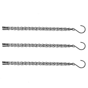 Imagem de Tnfeeon Cadeia de Suspensão de Preto Conjunto para Cesta de Flores do Plantador de Jardim 3 STCs, Segure até 14 Kg, Gancho Em Forma de S, Panela de Flores, Gaiola de Pássaro, Vasos de Plantas