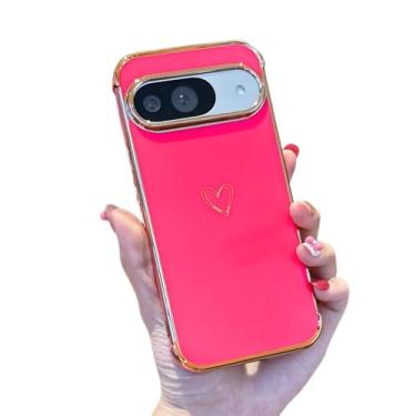 Imagem de ZTOFERA Capa para Samsung Galaxy Google Pixel 8A, linda estampa de corações amorosos com proteção de lente de câmera, capa de celular para Galaxy Google Pixel 8a 6,1 polegadas, rosa choque