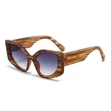 Imagem de HPIRME Óculos de armação grande masculino e feminino poligonais (1)