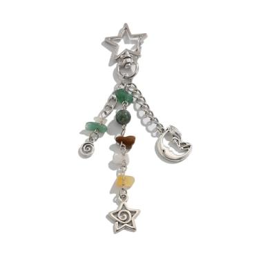 Imagem de Angyape Y2K Boho chaveiro sol lua estrela design estético bolsa berloques bolsa encantos verão praia acessórios para mulheres, Prata., G