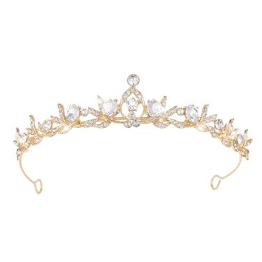 Imagem de Tiaras e coroas de cristal para mulheres, tiara de noiva rainha real para cabeça de princesa para bolo de aniversário, coroa e festa de concurso de formatura, Large, Metal