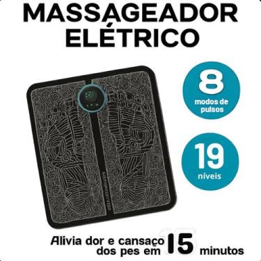 Imagem de Massageador Pés Eletrônico Tapete EMS Relaxante Preto - LIPPIN