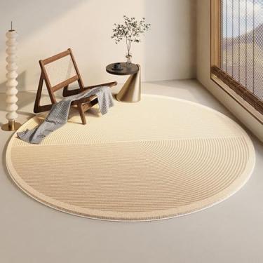 Imagem de Tapetes modernos e simples para sala de estar, grossos, de pelúcia, decoração de quarto, redondos, macios e laváveis (200x200 cm/F)