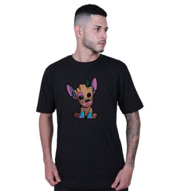 Imagem de Camiseta Unissex Lilo Stitch Baby Groot - Lafre, Preto, P