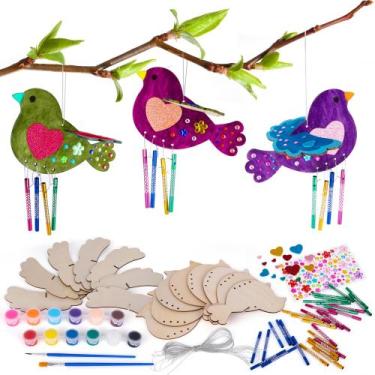 Imagem de Kit Wind Chime ArtCreativity DIY para crianças com tinta e adesivos