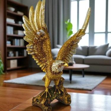 Imagem de Aguia Estátua Decoração Rack Estante Mesa Escritório Luxo - Brateliez
