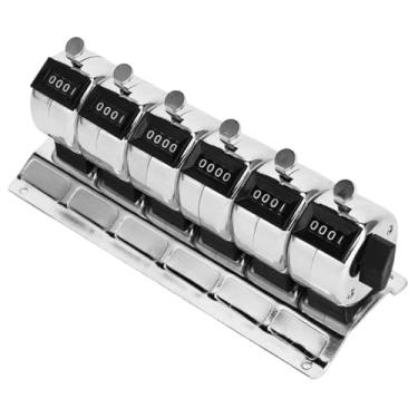 Imagem de Esquirla Contador de contagem Clicker Contador prateado de 4 dígitos em aço inoxidável mecânico para contagem de pessoas Inventário de pessoas Treinador