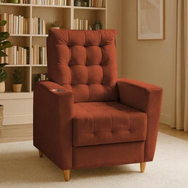 Imagem de Poltrona para sala de estar Pés Palito, Conforto e Design Elegante Mel