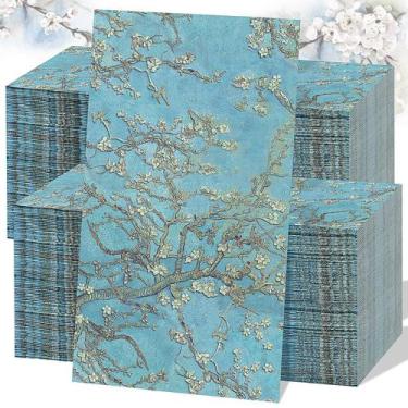 Imagem de Toalhas de mão de papel descartáveis Spiareal Blue Flower 200 unidades