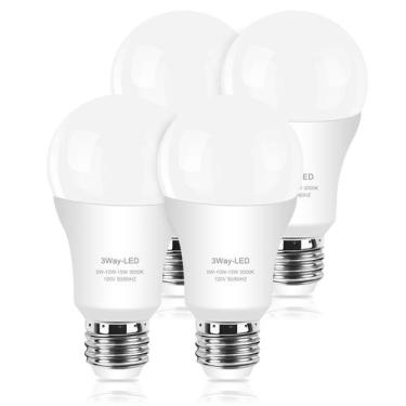 Imagem de Lâmpadas LED Zoryon de 3 vias 5/10/15W 3000K E26 500/1000/1500lm 4 uni