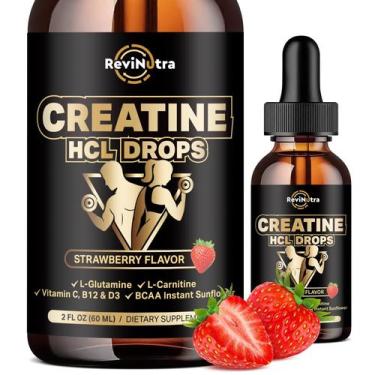Imagem de Gotas líquidas de creatina HCL RevinUtra 1500mg para crescimento muscu
