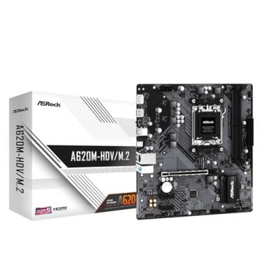 Imagem de Placa Mãe ASRock A620M-HDV/M.2, Chipset A620, AMD AM5, mATX, DDR5