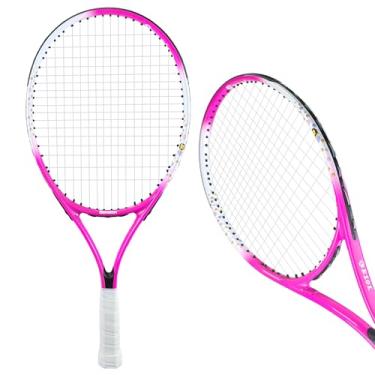 Imagem de Senston Conjunto de raquete de tênis infantil (58 cm) - raquete de tênis júnior, moldura de alumínio leve, inclui capa