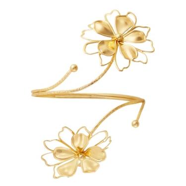 Imagem de NKTDWO Pulseira feminina de flor dourada, estrela-do-mar, lua, braço, estilo boêmio, presente para festival, verão, praia, joias, Adjustable, Aço inoxidável, Sem Pedra Preciosa