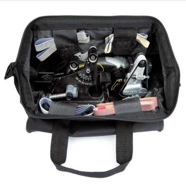 Imagem de Bolsa Ferramentas Mochila Eletricista Mala Maleta Ombro 13 Bolsos Organizador Reforcado Multiuso