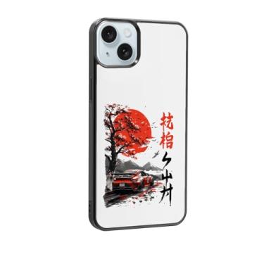 Imagem de qizjio Capa de telefone inspirada em anime de carro japonês – Ilustração legal de corrida, capa protetora à prova de choque para iPhone 15 Plus