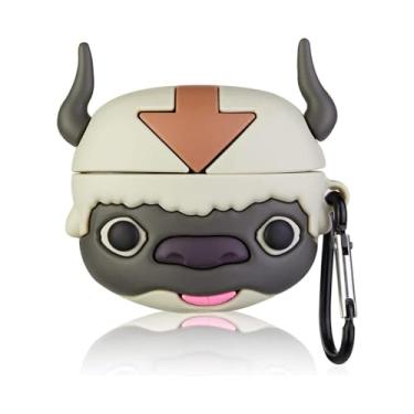 Imagem de JLSDBMZ Capa fofa para AirPods Pro 3 (2025), design criativo de boi de desenho 3D engraçado, meninos, kawaii, silicone macio, capa protetora para Airpod Pro 3ª geração