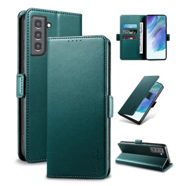 Imagem de YunuBeyii Capa Carteira para Samsung S21 FE - [Bloqueio RFID] Capinha Flip Magnética para Celular de Couro PU de Luxo com Suporte,Case Proteção,Rsistente,Antichoque, Verde