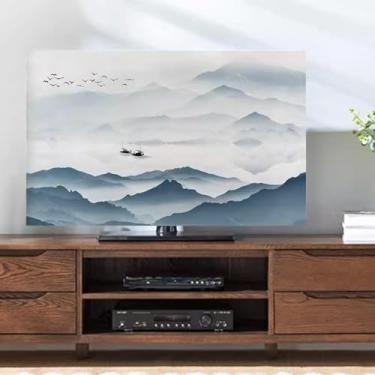 Imagem de Capa contra poeira para TV interna de 32-80 polegadas Capa protetora universal de tela plana LCD/LED à prova de poeira capa de tela de cristal líquido antipoeira -Montanha||58-60 polegadas