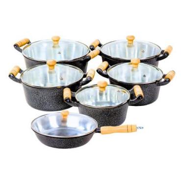 Imagem de Jogo De Panela Alumínio Batido Com Frigideira Fundida 6pçs - DIVIFORTE