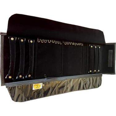 Imagem de MostruáRio De Pano Para Joias, Estojo Grande Porta Joias Organizadora Com DivisóRias, Para Guardar Semijoias, Bijuterias, Brincos, AnéIs, Colares E Pulseiras(Preto)