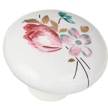 Imagem de P9IDEDFH Puxadores antigos acessórios para móveis 2 peças maçanetas de cerâmica estilo francês puxadores de puxador de gaveta (Cor: Estilo 11 orifício único) (Estilo 9 orifício único)