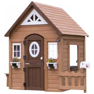 Imagem de Casinha Infantil Interativa para Crianças de 2 a 6 Anos, Backyard Discovery, Marrom