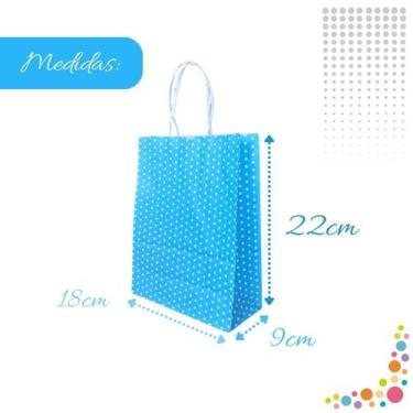 Imagem de Sacola Papel Kraft Para Presente Produtos Bolinhas 18X9X22Cm - Db