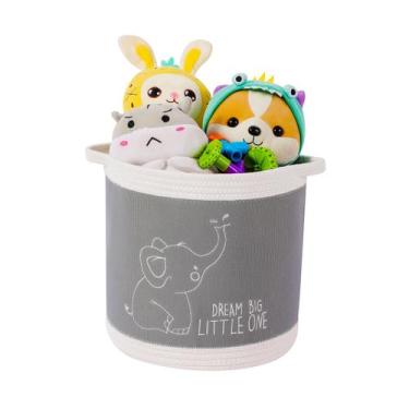 Imagem de Canasta de Juguetes Elefante Tejida en Algodón 30x30 cm - Tidelit