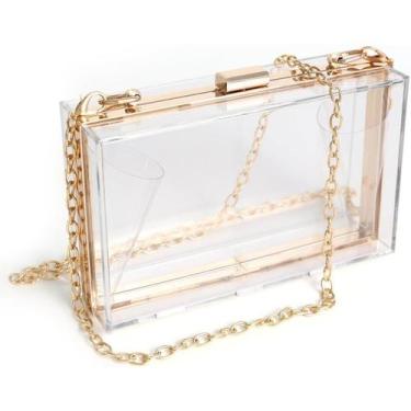 Imagem de Bolsa Feminina De Ombro Tiracolo Bolsa de Mão Transparente Clutch Em A