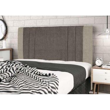 Imagem de Cabeceira Irlanda King 1,64 Bege com marrom Para Cama Box 1,58 Com Fra