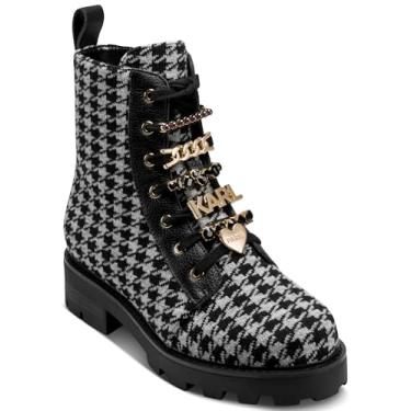 Imagem de KARL LAGERFELD Bota feminina para o dia a dia frio Mela-Combat, Preto/cinza, 41