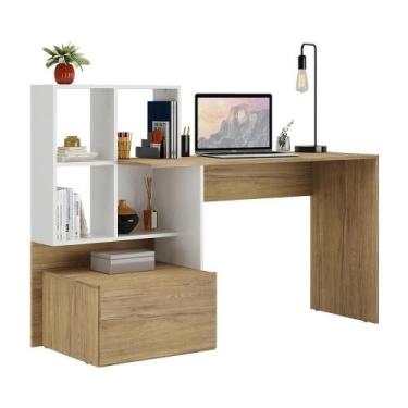 Imagem de Escrivaninha Mesa Para Atlantis Branca/Rustic - MULTIMOVEIS