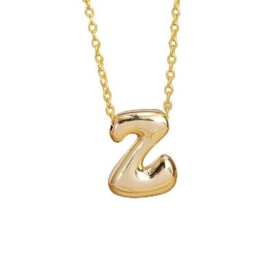 Imagem de 1 colar de letra A-Z com acabamento brilhante banhado a prata para mulheres, joia fina, presente para mamãe, 45+5cm, Cobre, Sem Pedra Preciosa