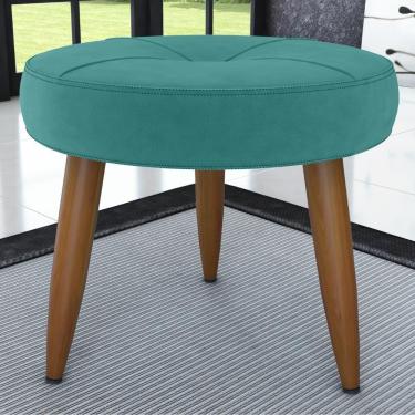 Imagem de Puff Decorativa Redondo Veneza Veludo Verde Menta