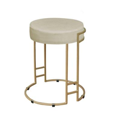 Imagem de Puff Decorativo Sarah Sala E Recepção Metal Dourado Veludo