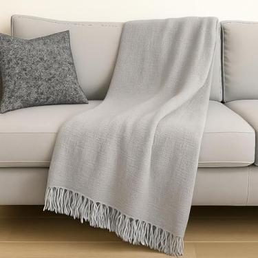 Imagem de Manta para Sofá Luxo Premium 240x180 cm – Capa de Sofá Super Macia em Algodão para Conforto e Estilo (CINZA)