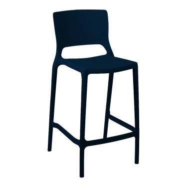 Imagem de Banqueta Alta Cozinha Azul Marinho Empilhável Urano Em Polipropileno Acrilys