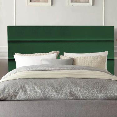 Imagem de Cabeceira Estofada Argentina Queen Corino Verde 160x125x8cm Mabe Magazine
