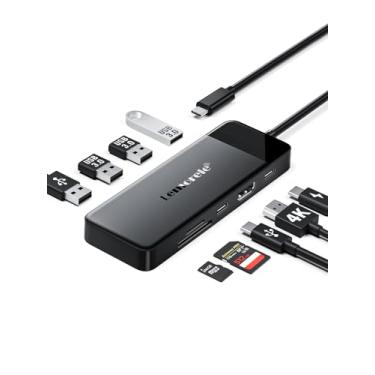 Imagem de Lemorele Adaptador Hub 9 em 1 USB-C com HDMI 4K 30Hz, 4 Portas USB 3.0, PD 100W, USB-C e Leitor SD/TF - Plug & Play para Yoga, MacBook, HP, Dell, Acer e outros